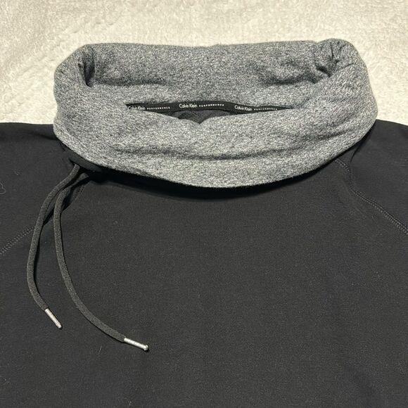 Calvin Klein Performance Funnel Neck Sweatshirt Black & Grey Size Large Like New - Picture 13 of 13